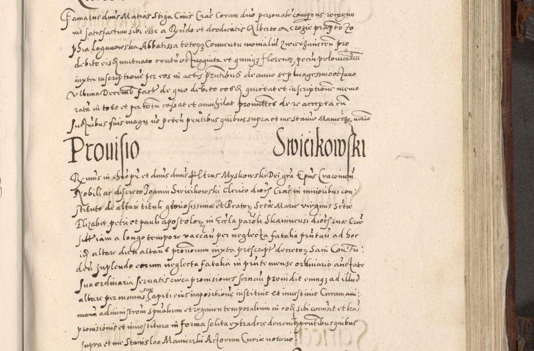 Zdjęcie nr 590 dla obiektu archiwalnego: Acta actorum, constitutionum, obligationum, resignationum, quietationum tempore R. D. Petr Myszkowski, episcopi Cracoviensis, qui post mortem R. D. Francisci Krasiński, episcopi Cracoviensis solius Dei optimi maximi benignitate, Serenissimi Stephani regis Poloniase favore et clementia ex Plocensi ad Cracoviensem auctoritate Ssmi Gregorii XIII successit ab anno 1577 mense Novembri ad annum 1591 mensem Aprilem successive acticatorum.