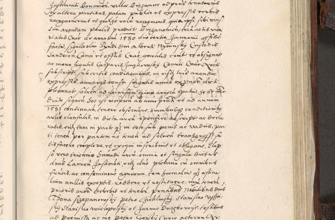 Zdjęcie nr 758 dla obiektu archiwalnego: Acta actorum, constitutionum, obligationum, resignationum, quietationum tempore R. D. Petr Myszkowski, episcopi Cracoviensis, qui post mortem R. D. Francisci Krasiński, episcopi Cracoviensis solius Dei optimi maximi benignitate, Serenissimi Stephani regis Poloniase favore et clementia ex Plocensi ad Cracoviensem auctoritate Ssmi Gregorii XIII successit ab anno 1577 mense Novembri ad annum 1591 mensem Aprilem successive acticatorum.