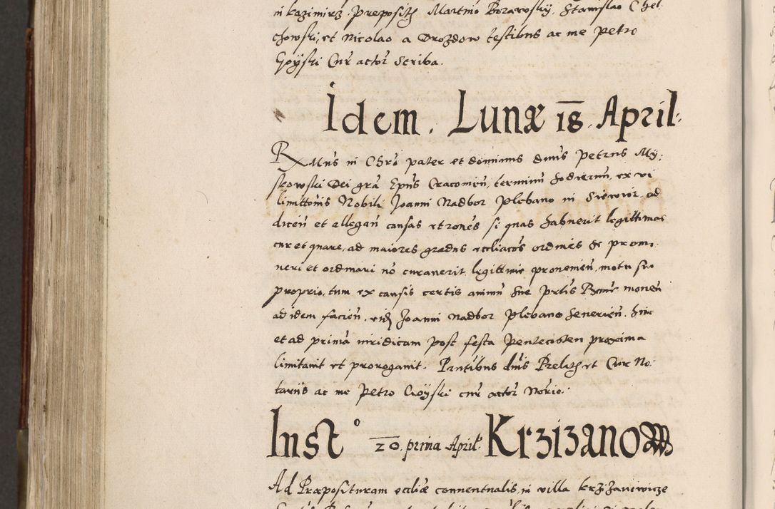 Zdjęcie nr 739 dla obiektu archiwalnego: Acta actorum, constitutionum, obligationum, resignationum, quietationum tempore R. D. Petr Myszkowski, episcopi Cracoviensis, qui post mortem R. D. Francisci Krasiński, episcopi Cracoviensis solius Dei optimi maximi benignitate, Serenissimi Stephani regis Poloniase favore et clementia ex Plocensi ad Cracoviensem auctoritate Ssmi Gregorii XIII successit ab anno 1577 mense Novembri ad annum 1591 mensem Aprilem successive acticatorum.
