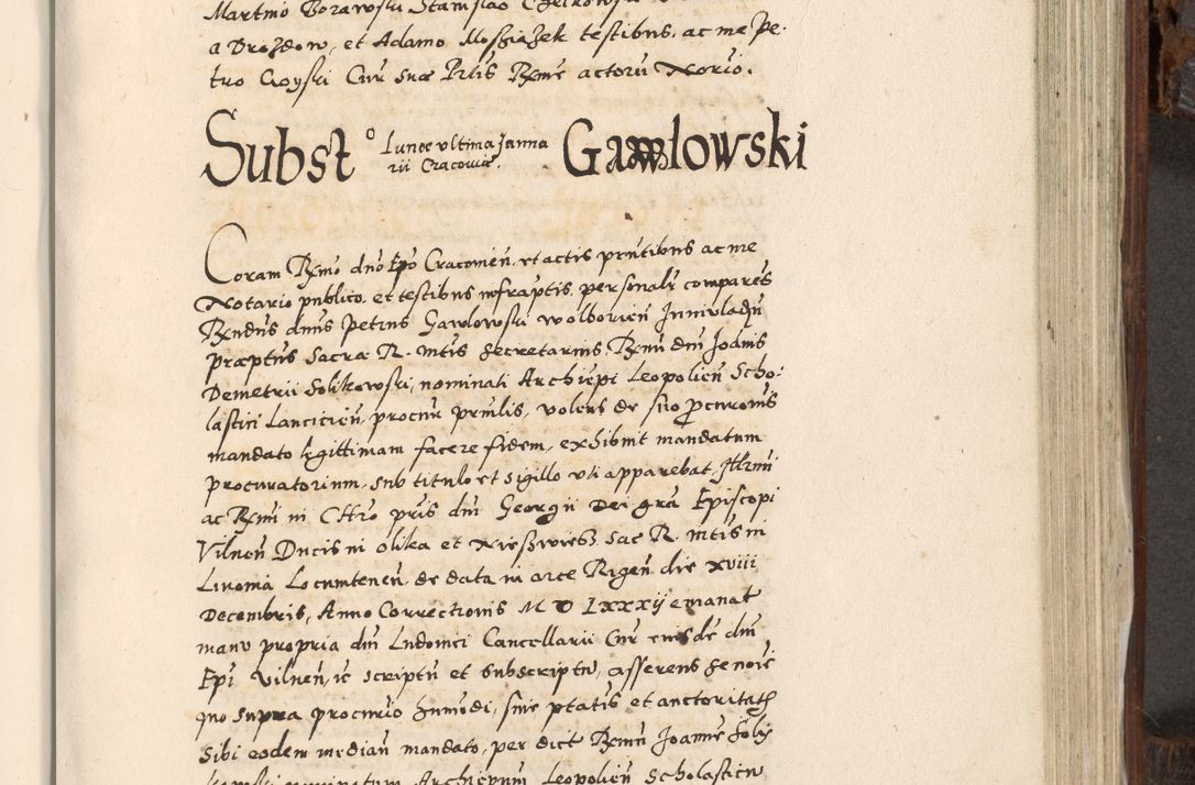 Zdjęcie nr 694 dla obiektu archiwalnego: Acta actorum, constitutionum, obligationum, resignationum, quietationum tempore R. D. Petr Myszkowski, episcopi Cracoviensis, qui post mortem R. D. Francisci Krasiński, episcopi Cracoviensis solius Dei optimi maximi benignitate, Serenissimi Stephani regis Poloniase favore et clementia ex Plocensi ad Cracoviensem auctoritate Ssmi Gregorii XIII successit ab anno 1577 mense Novembri ad annum 1591 mensem Aprilem successive acticatorum.