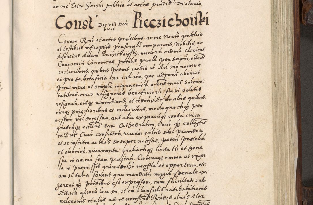 Zdjęcie nr 684 dla obiektu archiwalnego: Acta actorum, constitutionum, obligationum, resignationum, quietationum tempore R. D. Petr Myszkowski, episcopi Cracoviensis, qui post mortem R. D. Francisci Krasiński, episcopi Cracoviensis solius Dei optimi maximi benignitate, Serenissimi Stephani regis Poloniase favore et clementia ex Plocensi ad Cracoviensem auctoritate Ssmi Gregorii XIII successit ab anno 1577 mense Novembri ad annum 1591 mensem Aprilem successive acticatorum.