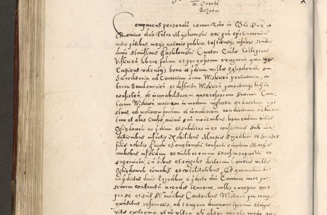 Zdjęcie nr 677 dla obiektu archiwalnego: Acta actorum, constitutionum, obligationum, resignationum, quietationum tempore R. D. Petr Myszkowski, episcopi Cracoviensis, qui post mortem R. D. Francisci Krasiński, episcopi Cracoviensis solius Dei optimi maximi benignitate, Serenissimi Stephani regis Poloniase favore et clementia ex Plocensi ad Cracoviensem auctoritate Ssmi Gregorii XIII successit ab anno 1577 mense Novembri ad annum 1591 mensem Aprilem successive acticatorum.