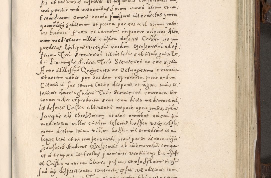 Zdjęcie nr 672 dla obiektu archiwalnego: Acta actorum, constitutionum, obligationum, resignationum, quietationum tempore R. D. Petr Myszkowski, episcopi Cracoviensis, qui post mortem R. D. Francisci Krasiński, episcopi Cracoviensis solius Dei optimi maximi benignitate, Serenissimi Stephani regis Poloniase favore et clementia ex Plocensi ad Cracoviensem auctoritate Ssmi Gregorii XIII successit ab anno 1577 mense Novembri ad annum 1591 mensem Aprilem successive acticatorum.