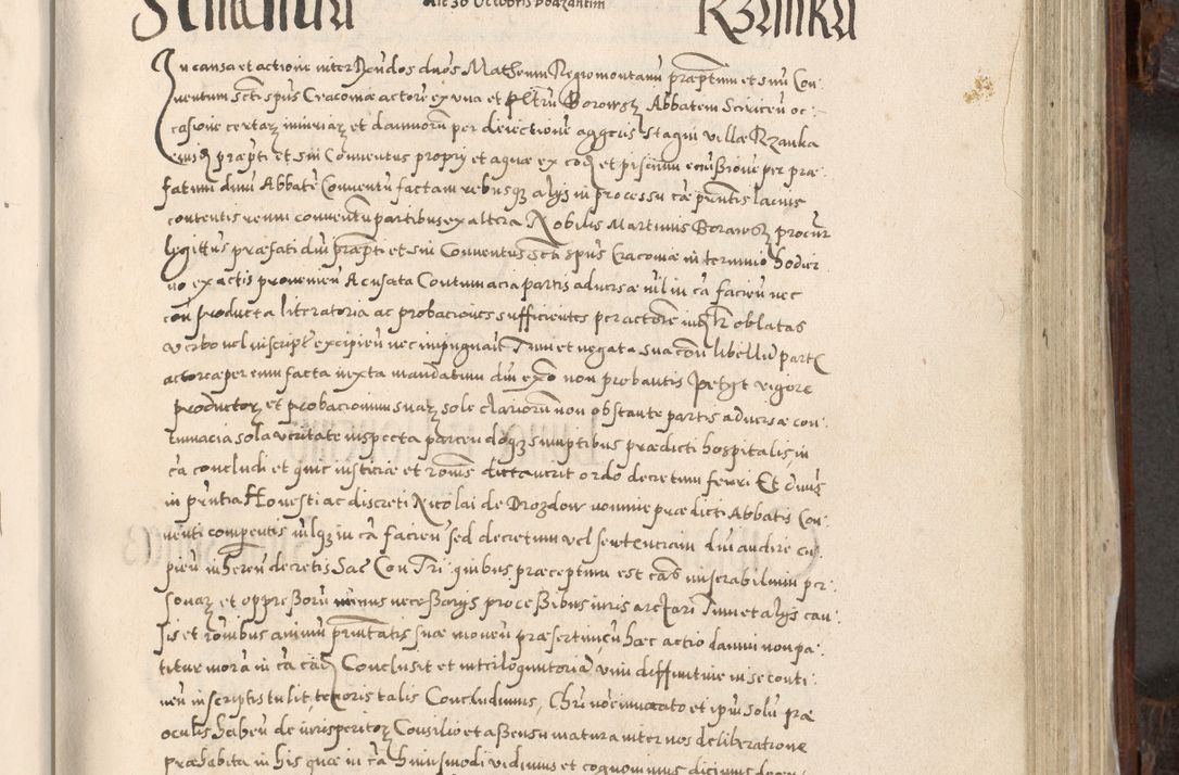 Zdjęcie nr 602 dla obiektu archiwalnego: Acta actorum, constitutionum, obligationum, resignationum, quietationum tempore R. D. Petr Myszkowski, episcopi Cracoviensis, qui post mortem R. D. Francisci Krasiński, episcopi Cracoviensis solius Dei optimi maximi benignitate, Serenissimi Stephani regis Poloniase favore et clementia ex Plocensi ad Cracoviensem auctoritate Ssmi Gregorii XIII successit ab anno 1577 mense Novembri ad annum 1591 mensem Aprilem successive acticatorum.
