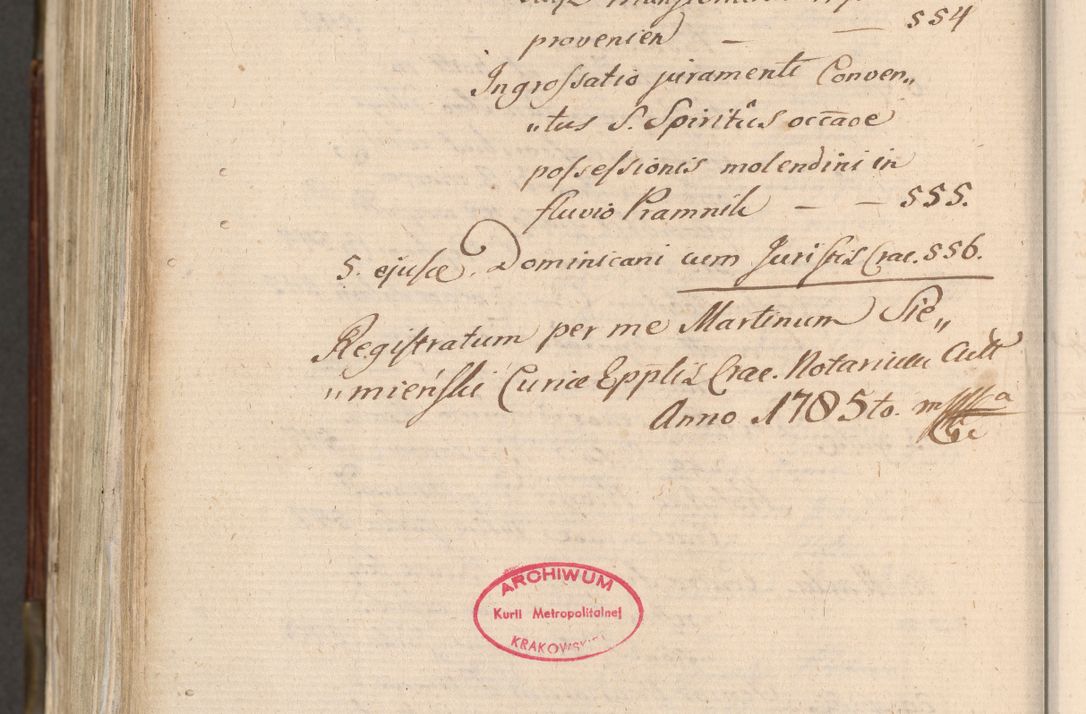 Zdjęcie nr 1143 dla obiektu archiwalnego: Acta actorum, constitutionum, obligationum, resignationum, quietationum tempore R. D. Petr Myszkowski, episcopi Cracoviensis, qui post mortem R. D. Francisci Krasiński, episcopi Cracoviensis solius Dei optimi maximi benignitate, Serenissimi Stephani regis Poloniase favore et clementia ex Plocensi ad Cracoviensem auctoritate Ssmi Gregorii XIII successit ab anno 1577 mense Novembri ad annum 1591 mensem Aprilem successive acticatorum.