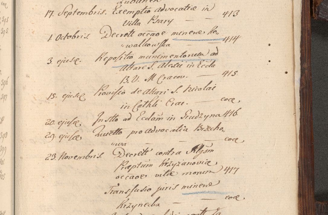 Zdjęcie nr 1126 dla obiektu archiwalnego: Acta actorum, constitutionum, obligationum, resignationum, quietationum tempore R. D. Petr Myszkowski, episcopi Cracoviensis, qui post mortem R. D. Francisci Krasiński, episcopi Cracoviensis solius Dei optimi maximi benignitate, Serenissimi Stephani regis Poloniase favore et clementia ex Plocensi ad Cracoviensem auctoritate Ssmi Gregorii XIII successit ab anno 1577 mense Novembri ad annum 1591 mensem Aprilem successive acticatorum.