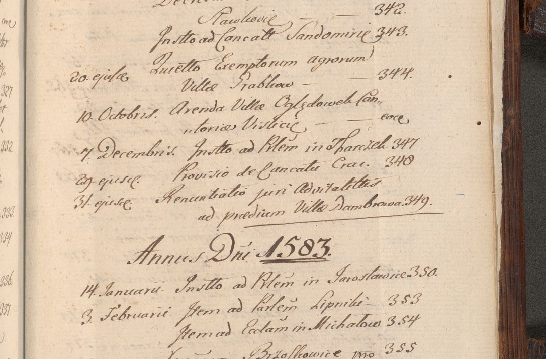 Zdjęcie nr 1122 dla obiektu archiwalnego: Acta actorum, constitutionum, obligationum, resignationum, quietationum tempore R. D. Petr Myszkowski, episcopi Cracoviensis, qui post mortem R. D. Francisci Krasiński, episcopi Cracoviensis solius Dei optimi maximi benignitate, Serenissimi Stephani regis Poloniase favore et clementia ex Plocensi ad Cracoviensem auctoritate Ssmi Gregorii XIII successit ab anno 1577 mense Novembri ad annum 1591 mensem Aprilem successive acticatorum.