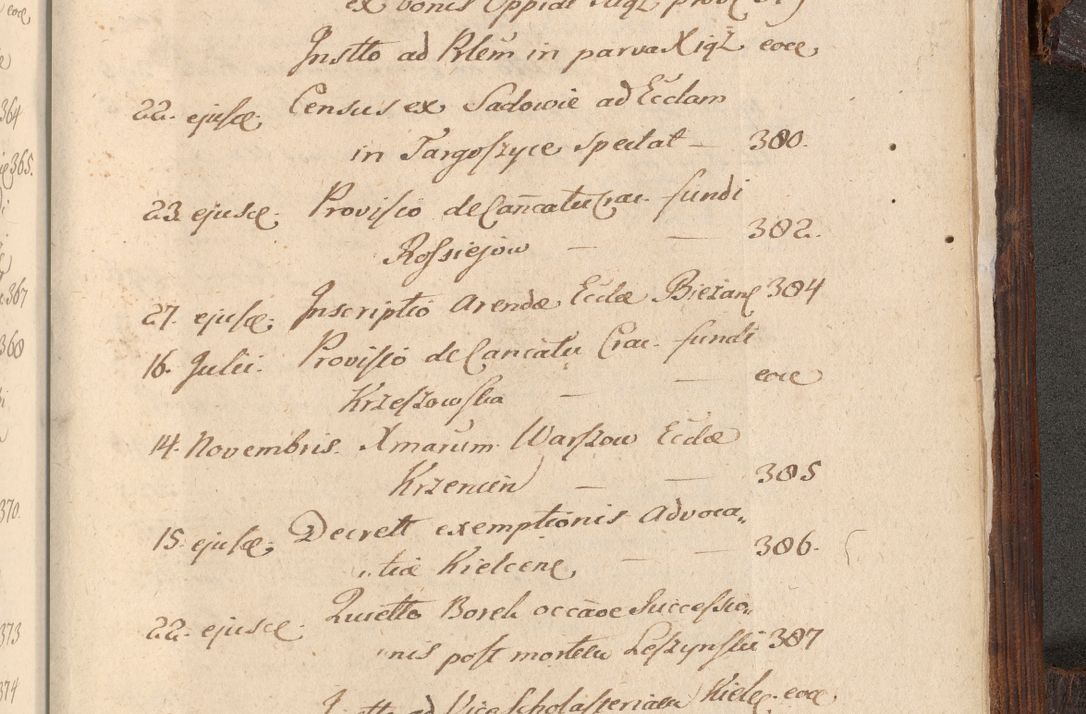 Zdjęcie nr 1124 dla obiektu archiwalnego: Acta actorum, constitutionum, obligationum, resignationum, quietationum tempore R. D. Petr Myszkowski, episcopi Cracoviensis, qui post mortem R. D. Francisci Krasiński, episcopi Cracoviensis solius Dei optimi maximi benignitate, Serenissimi Stephani regis Poloniase favore et clementia ex Plocensi ad Cracoviensem auctoritate Ssmi Gregorii XIII successit ab anno 1577 mense Novembri ad annum 1591 mensem Aprilem successive acticatorum.