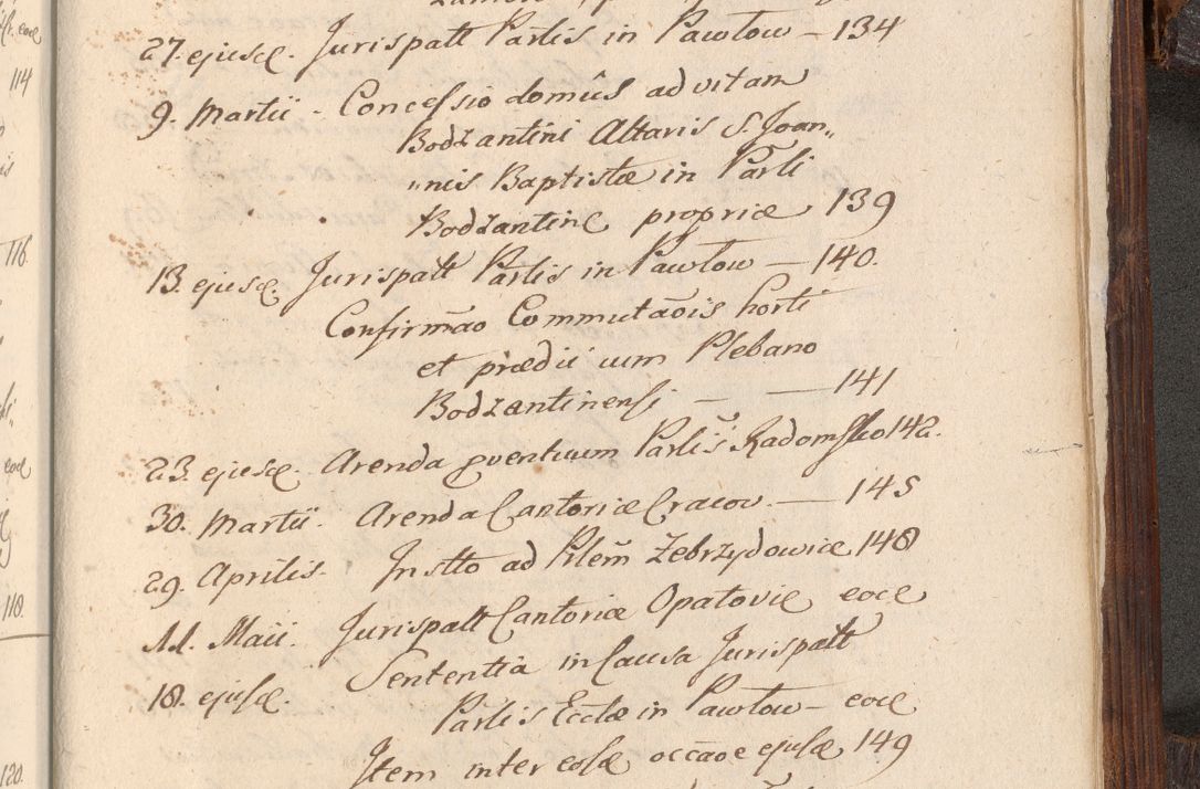 Zdjęcie nr 1110 dla obiektu archiwalnego: Acta actorum, constitutionum, obligationum, resignationum, quietationum tempore R. D. Petr Myszkowski, episcopi Cracoviensis, qui post mortem R. D. Francisci Krasiński, episcopi Cracoviensis solius Dei optimi maximi benignitate, Serenissimi Stephani regis Poloniase favore et clementia ex Plocensi ad Cracoviensem auctoritate Ssmi Gregorii XIII successit ab anno 1577 mense Novembri ad annum 1591 mensem Aprilem successive acticatorum.