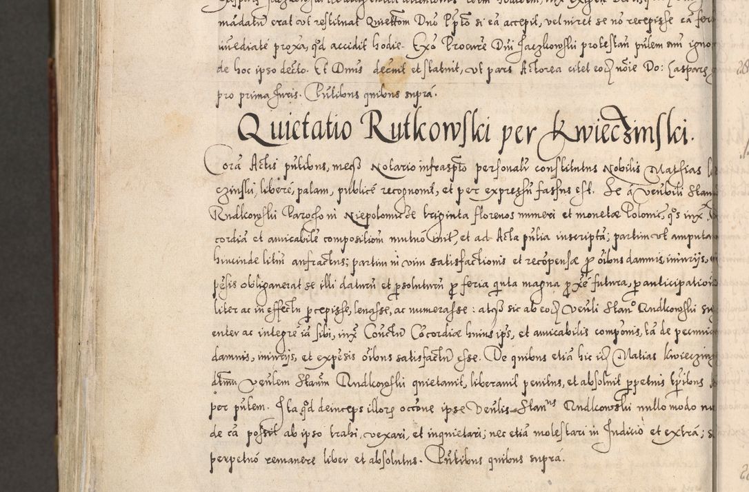 Zdjęcie nr 1105 dla obiektu archiwalnego: Acta actorum, constitutionum, obligationum, resignationum, quietationum tempore R. D. Petr Myszkowski, episcopi Cracoviensis, qui post mortem R. D. Francisci Krasiński, episcopi Cracoviensis solius Dei optimi maximi benignitate, Serenissimi Stephani regis Poloniase favore et clementia ex Plocensi ad Cracoviensem auctoritate Ssmi Gregorii XIII successit ab anno 1577 mense Novembri ad annum 1591 mensem Aprilem successive acticatorum.