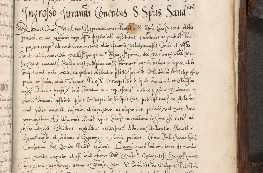 Zdjęcie nr 1102 dla obiektu archiwalnego: Acta actorum, constitutionum, obligationum, resignationum, quietationum tempore R. D. Petr Myszkowski, episcopi Cracoviensis, qui post mortem R. D. Francisci Krasiński, episcopi Cracoviensis solius Dei optimi maximi benignitate, Serenissimi Stephani regis Poloniase favore et clementia ex Plocensi ad Cracoviensem auctoritate Ssmi Gregorii XIII successit ab anno 1577 mense Novembri ad annum 1591 mensem Aprilem successive acticatorum.