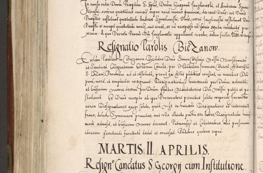 Zdjęcie nr 1099 dla obiektu archiwalnego: Acta actorum, constitutionum, obligationum, resignationum, quietationum tempore R. D. Petr Myszkowski, episcopi Cracoviensis, qui post mortem R. D. Francisci Krasiński, episcopi Cracoviensis solius Dei optimi maximi benignitate, Serenissimi Stephani regis Poloniase favore et clementia ex Plocensi ad Cracoviensem auctoritate Ssmi Gregorii XIII successit ab anno 1577 mense Novembri ad annum 1591 mensem Aprilem successive acticatorum.
