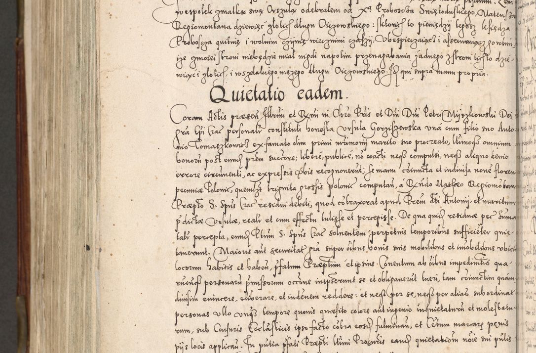 Zdjęcie nr 1093 dla obiektu archiwalnego: Acta actorum, constitutionum, obligationum, resignationum, quietationum tempore R. D. Petr Myszkowski, episcopi Cracoviensis, qui post mortem R. D. Francisci Krasiński, episcopi Cracoviensis solius Dei optimi maximi benignitate, Serenissimi Stephani regis Poloniase favore et clementia ex Plocensi ad Cracoviensem auctoritate Ssmi Gregorii XIII successit ab anno 1577 mense Novembri ad annum 1591 mensem Aprilem successive acticatorum.