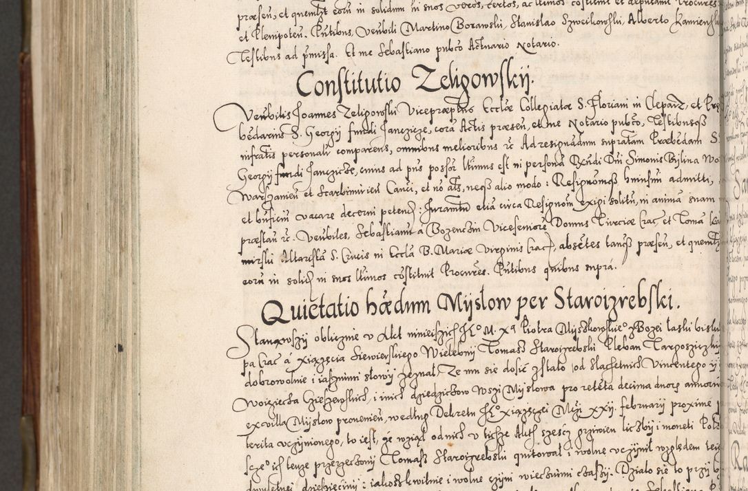 Zdjęcie nr 1073 dla obiektu archiwalnego: Acta actorum, constitutionum, obligationum, resignationum, quietationum tempore R. D. Petr Myszkowski, episcopi Cracoviensis, qui post mortem R. D. Francisci Krasiński, episcopi Cracoviensis solius Dei optimi maximi benignitate, Serenissimi Stephani regis Poloniase favore et clementia ex Plocensi ad Cracoviensem auctoritate Ssmi Gregorii XIII successit ab anno 1577 mense Novembri ad annum 1591 mensem Aprilem successive acticatorum.