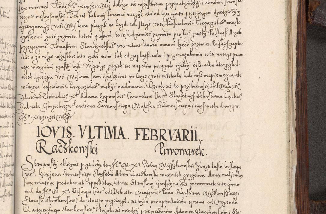 Zdjęcie nr 1068 dla obiektu archiwalnego: Acta actorum, constitutionum, obligationum, resignationum, quietationum tempore R. D. Petr Myszkowski, episcopi Cracoviensis, qui post mortem R. D. Francisci Krasiński, episcopi Cracoviensis solius Dei optimi maximi benignitate, Serenissimi Stephani regis Poloniase favore et clementia ex Plocensi ad Cracoviensem auctoritate Ssmi Gregorii XIII successit ab anno 1577 mense Novembri ad annum 1591 mensem Aprilem successive acticatorum.