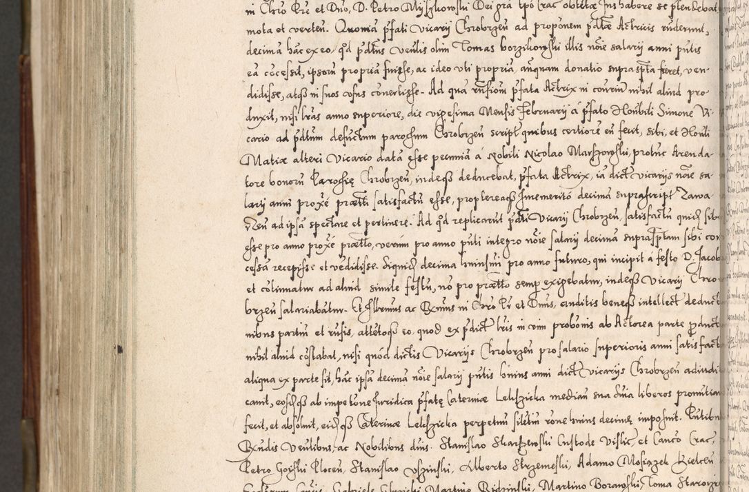 Zdjęcie nr 1065 dla obiektu archiwalnego: Acta actorum, constitutionum, obligationum, resignationum, quietationum tempore R. D. Petr Myszkowski, episcopi Cracoviensis, qui post mortem R. D. Francisci Krasiński, episcopi Cracoviensis solius Dei optimi maximi benignitate, Serenissimi Stephani regis Poloniase favore et clementia ex Plocensi ad Cracoviensem auctoritate Ssmi Gregorii XIII successit ab anno 1577 mense Novembri ad annum 1591 mensem Aprilem successive acticatorum.