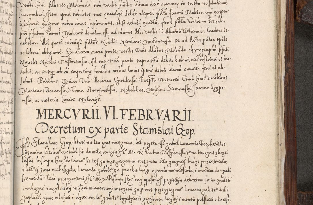 Zdjęcie nr 1064 dla obiektu archiwalnego: Acta actorum, constitutionum, obligationum, resignationum, quietationum tempore R. D. Petr Myszkowski, episcopi Cracoviensis, qui post mortem R. D. Francisci Krasiński, episcopi Cracoviensis solius Dei optimi maximi benignitate, Serenissimi Stephani regis Poloniase favore et clementia ex Plocensi ad Cracoviensem auctoritate Ssmi Gregorii XIII successit ab anno 1577 mense Novembri ad annum 1591 mensem Aprilem successive acticatorum.