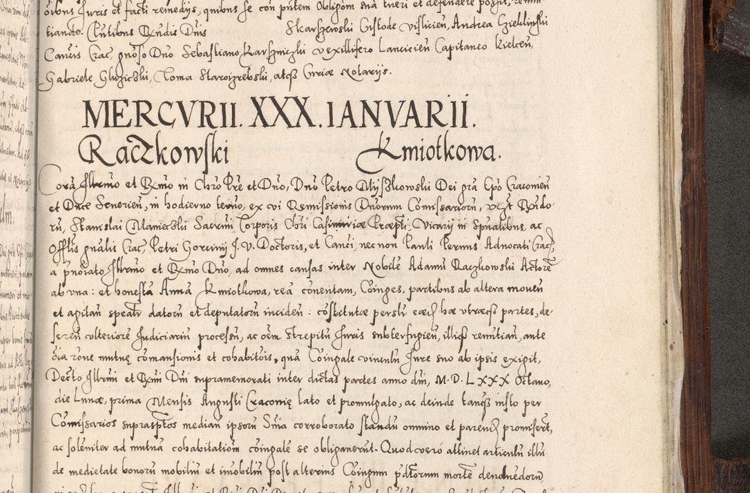 Zdjęcie nr 1062 dla obiektu archiwalnego: Acta actorum, constitutionum, obligationum, resignationum, quietationum tempore R. D. Petr Myszkowski, episcopi Cracoviensis, qui post mortem R. D. Francisci Krasiński, episcopi Cracoviensis solius Dei optimi maximi benignitate, Serenissimi Stephani regis Poloniase favore et clementia ex Plocensi ad Cracoviensem auctoritate Ssmi Gregorii XIII successit ab anno 1577 mense Novembri ad annum 1591 mensem Aprilem successive acticatorum.