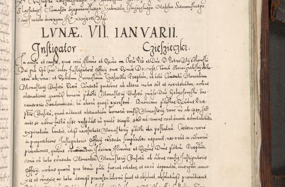 Zdjęcie nr 1056 dla obiektu archiwalnego: Acta actorum, constitutionum, obligationum, resignationum, quietationum tempore R. D. Petr Myszkowski, episcopi Cracoviensis, qui post mortem R. D. Francisci Krasiński, episcopi Cracoviensis solius Dei optimi maximi benignitate, Serenissimi Stephani regis Poloniase favore et clementia ex Plocensi ad Cracoviensem auctoritate Ssmi Gregorii XIII successit ab anno 1577 mense Novembri ad annum 1591 mensem Aprilem successive acticatorum.