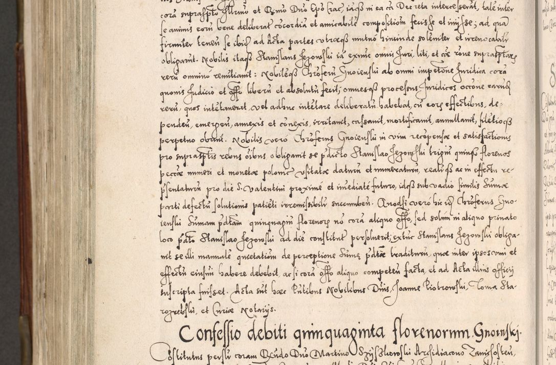 Zdjęcie nr 1049 dla obiektu archiwalnego: Acta actorum, constitutionum, obligationum, resignationum, quietationum tempore R. D. Petr Myszkowski, episcopi Cracoviensis, qui post mortem R. D. Francisci Krasiński, episcopi Cracoviensis solius Dei optimi maximi benignitate, Serenissimi Stephani regis Poloniase favore et clementia ex Plocensi ad Cracoviensem auctoritate Ssmi Gregorii XIII successit ab anno 1577 mense Novembri ad annum 1591 mensem Aprilem successive acticatorum.