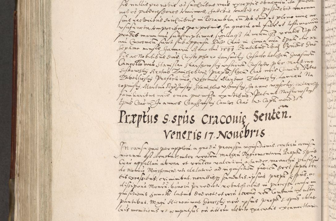Zdjęcie nr 1009 dla obiektu archiwalnego: Acta actorum, constitutionum, obligationum, resignationum, quietationum tempore R. D. Petr Myszkowski, episcopi Cracoviensis, qui post mortem R. D. Francisci Krasiński, episcopi Cracoviensis solius Dei optimi maximi benignitate, Serenissimi Stephani regis Poloniase favore et clementia ex Plocensi ad Cracoviensem auctoritate Ssmi Gregorii XIII successit ab anno 1577 mense Novembri ad annum 1591 mensem Aprilem successive acticatorum.