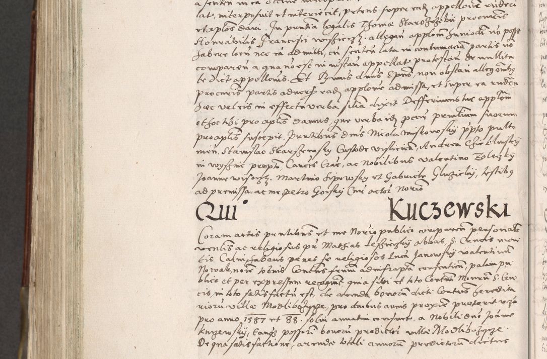 Zdjęcie nr 973 dla obiektu archiwalnego: Acta actorum, constitutionum, obligationum, resignationum, quietationum tempore R. D. Petr Myszkowski, episcopi Cracoviensis, qui post mortem R. D. Francisci Krasiński, episcopi Cracoviensis solius Dei optimi maximi benignitate, Serenissimi Stephani regis Poloniase favore et clementia ex Plocensi ad Cracoviensem auctoritate Ssmi Gregorii XIII successit ab anno 1577 mense Novembri ad annum 1591 mensem Aprilem successive acticatorum.