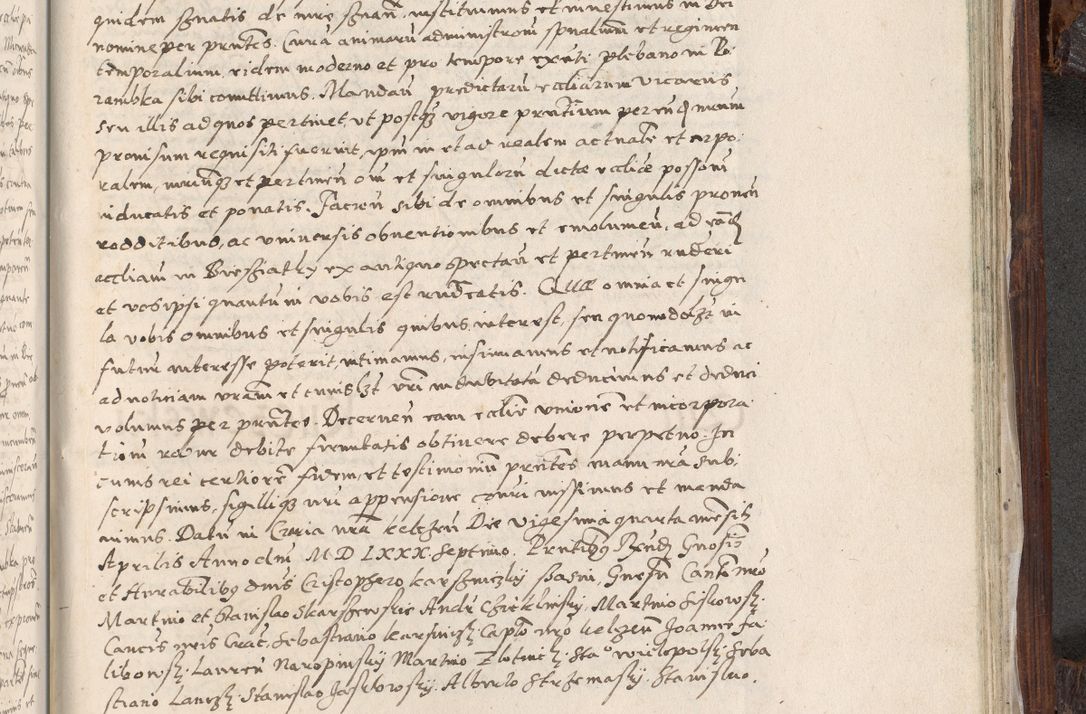 Zdjęcie nr 972 dla obiektu archiwalnego: Acta actorum, constitutionum, obligationum, resignationum, quietationum tempore R. D. Petr Myszkowski, episcopi Cracoviensis, qui post mortem R. D. Francisci Krasiński, episcopi Cracoviensis solius Dei optimi maximi benignitate, Serenissimi Stephani regis Poloniase favore et clementia ex Plocensi ad Cracoviensem auctoritate Ssmi Gregorii XIII successit ab anno 1577 mense Novembri ad annum 1591 mensem Aprilem successive acticatorum.