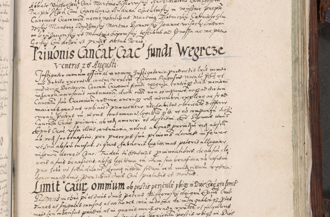 Zdjęcie nr 962 dla obiektu archiwalnego: Acta actorum, constitutionum, obligationum, resignationum, quietationum tempore R. D. Petr Myszkowski, episcopi Cracoviensis, qui post mortem R. D. Francisci Krasiński, episcopi Cracoviensis solius Dei optimi maximi benignitate, Serenissimi Stephani regis Poloniase favore et clementia ex Plocensi ad Cracoviensem auctoritate Ssmi Gregorii XIII successit ab anno 1577 mense Novembri ad annum 1591 mensem Aprilem successive acticatorum.