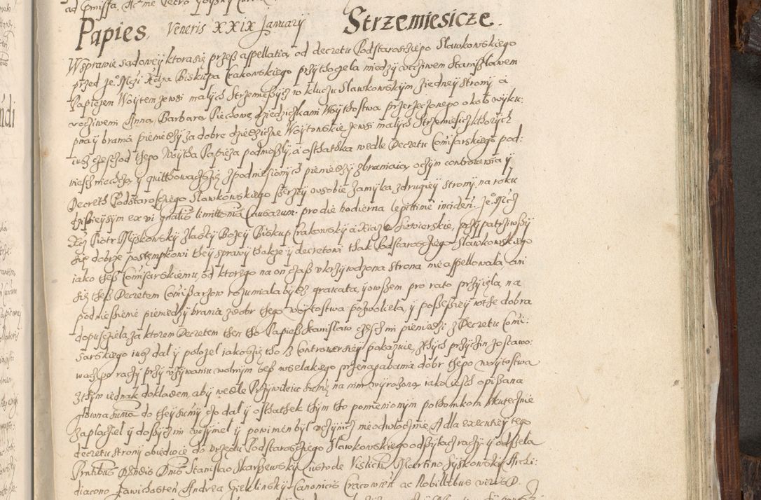 Zdjęcie nr 910 dla obiektu archiwalnego: Acta actorum, constitutionum, obligationum, resignationum, quietationum tempore R. D. Petr Myszkowski, episcopi Cracoviensis, qui post mortem R. D. Francisci Krasiński, episcopi Cracoviensis solius Dei optimi maximi benignitate, Serenissimi Stephani regis Poloniase favore et clementia ex Plocensi ad Cracoviensem auctoritate Ssmi Gregorii XIII successit ab anno 1577 mense Novembri ad annum 1591 mensem Aprilem successive acticatorum.