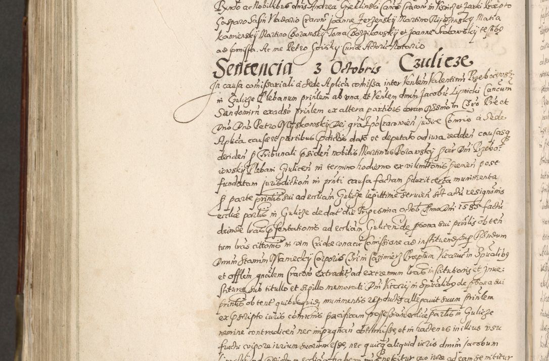 Zdjęcie nr 885 dla obiektu archiwalnego: Acta actorum, constitutionum, obligationum, resignationum, quietationum tempore R. D. Petr Myszkowski, episcopi Cracoviensis, qui post mortem R. D. Francisci Krasiński, episcopi Cracoviensis solius Dei optimi maximi benignitate, Serenissimi Stephani regis Poloniase favore et clementia ex Plocensi ad Cracoviensem auctoritate Ssmi Gregorii XIII successit ab anno 1577 mense Novembri ad annum 1591 mensem Aprilem successive acticatorum.