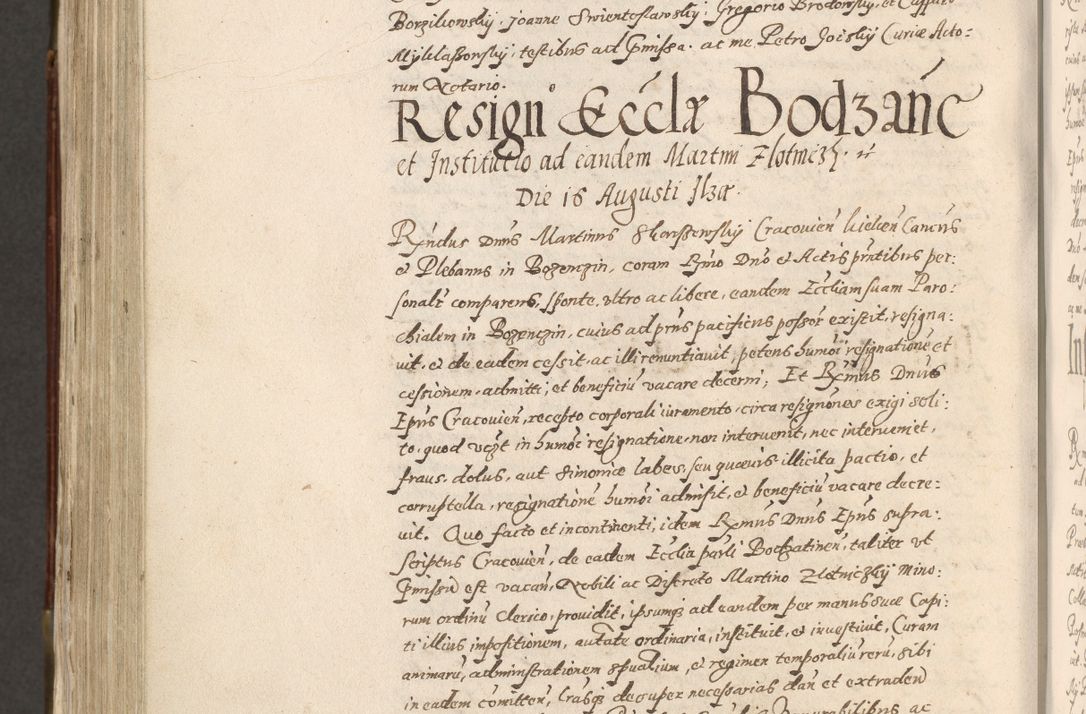 Zdjęcie nr 807 dla obiektu archiwalnego: Acta actorum, constitutionum, obligationum, resignationum, quietationum tempore R. D. Petr Myszkowski, episcopi Cracoviensis, qui post mortem R. D. Francisci Krasiński, episcopi Cracoviensis solius Dei optimi maximi benignitate, Serenissimi Stephani regis Poloniase favore et clementia ex Plocensi ad Cracoviensem auctoritate Ssmi Gregorii XIII successit ab anno 1577 mense Novembri ad annum 1591 mensem Aprilem successive acticatorum.