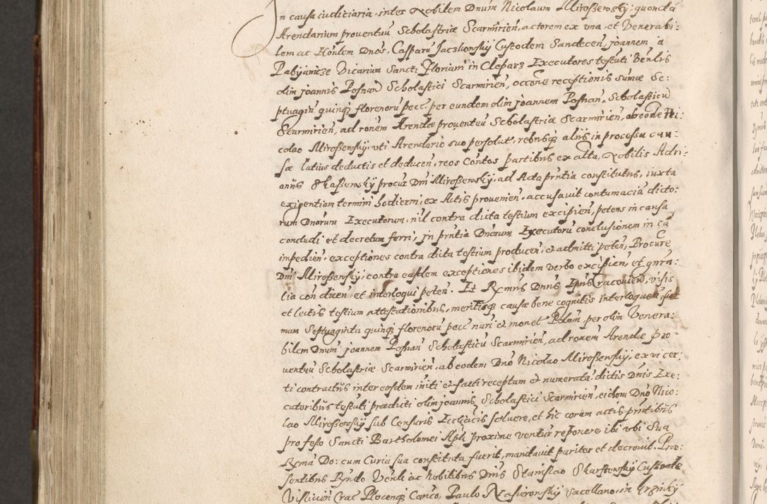 Zdjęcie nr 805 dla obiektu archiwalnego: Acta actorum, constitutionum, obligationum, resignationum, quietationum tempore R. D. Petr Myszkowski, episcopi Cracoviensis, qui post mortem R. D. Francisci Krasiński, episcopi Cracoviensis solius Dei optimi maximi benignitate, Serenissimi Stephani regis Poloniase favore et clementia ex Plocensi ad Cracoviensem auctoritate Ssmi Gregorii XIII successit ab anno 1577 mense Novembri ad annum 1591 mensem Aprilem successive acticatorum.