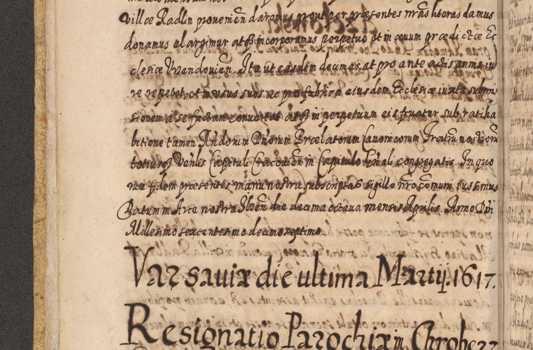 Zdjęcie nr 15 dla obiektu archiwalnego: Acta actorum, causarum spiritualium, civilium, criminalium, obligationum, cessionum, decimarum, testamentorum R. D. Martini Szyszkowski, episcopi Cracoviensis, ducis Severiensis in annis 1617 - 1619. Tomus primus.