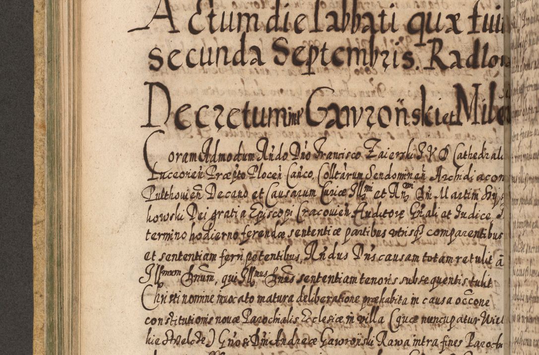 Zdjęcie nr 357 dla obiektu archiwalnego: Acta actorum, causarum spiritualium, civilium, criminalium, obligationum, cessionum, decimarum, testamentorum R. D. Martini Szyszkowski, episcopi Cracoviensis, ducis Severiensis in annis 1617 - 1619. Tomus primus.