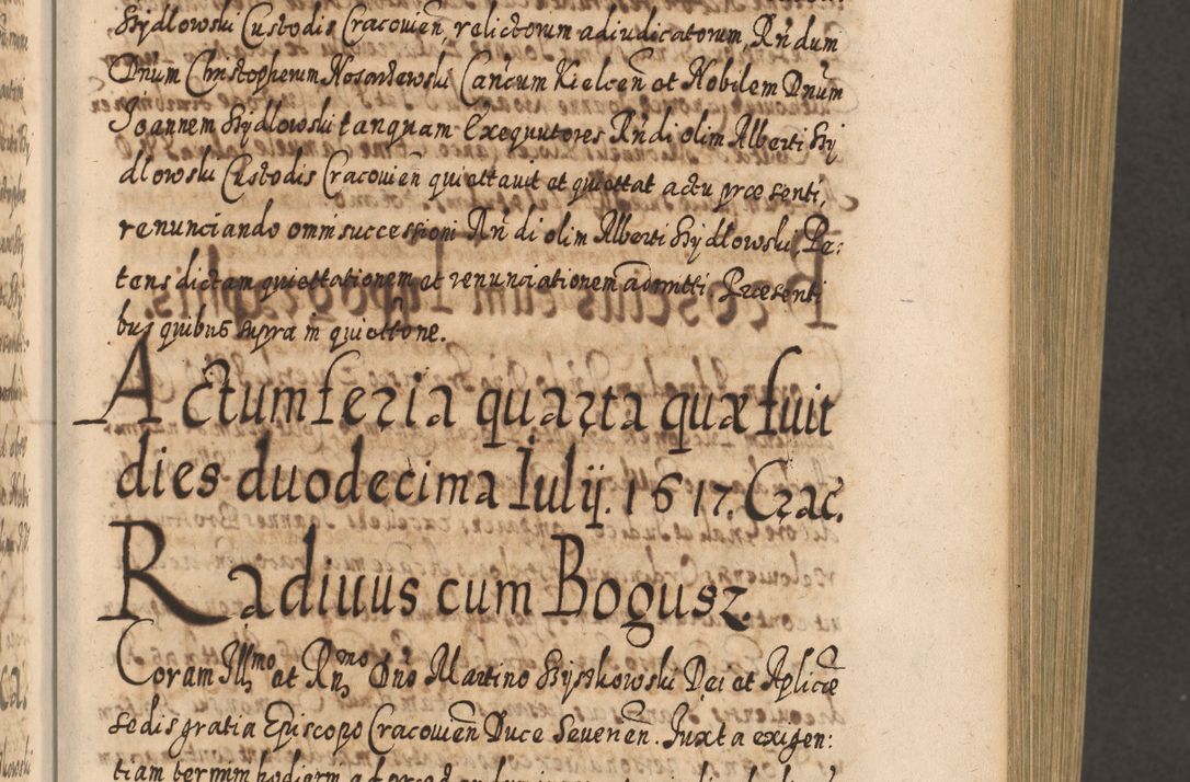 Zdjęcie nr 276 dla obiektu archiwalnego: Acta actorum, causarum spiritualium, civilium, criminalium, obligationum, cessionum, decimarum, testamentorum R. D. Martini Szyszkowski, episcopi Cracoviensis, ducis Severiensis in annis 1617 - 1619. Tomus primus.