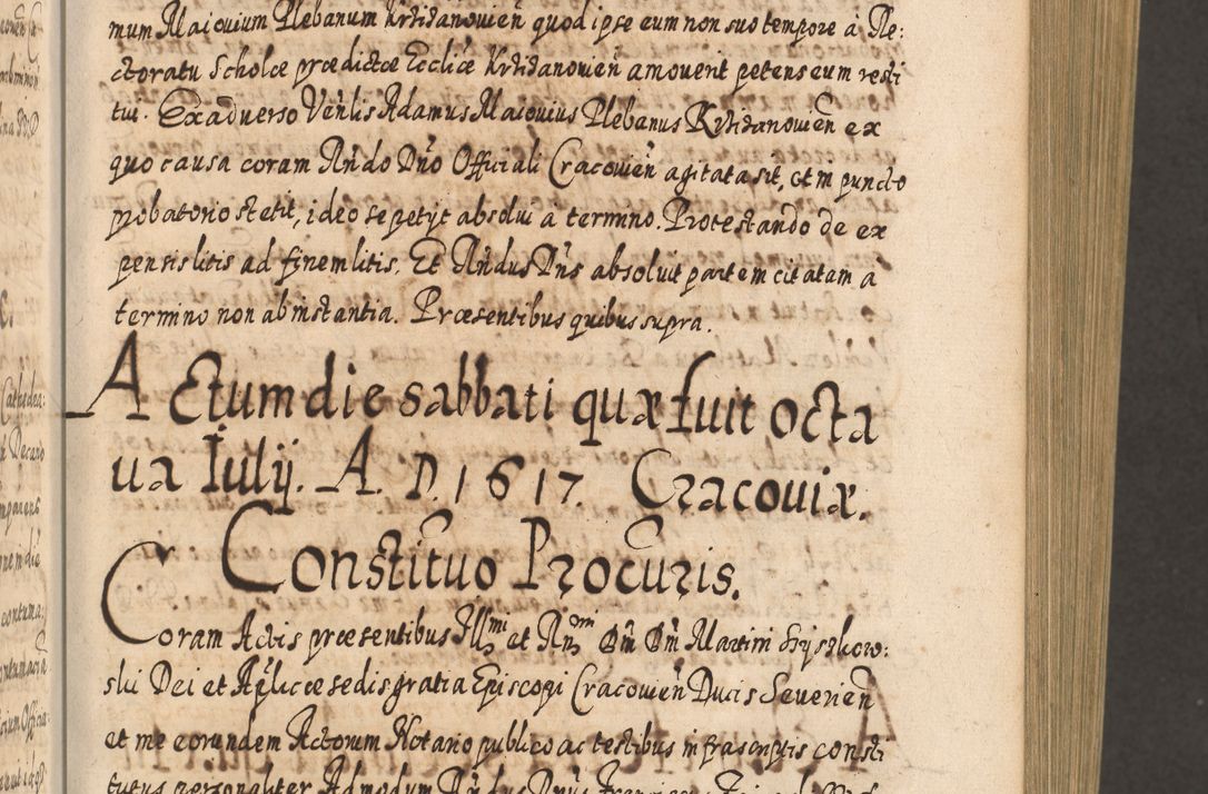 Zdjęcie nr 264 dla obiektu archiwalnego: Acta actorum, causarum spiritualium, civilium, criminalium, obligationum, cessionum, decimarum, testamentorum R. D. Martini Szyszkowski, episcopi Cracoviensis, ducis Severiensis in annis 1617 - 1619. Tomus primus.