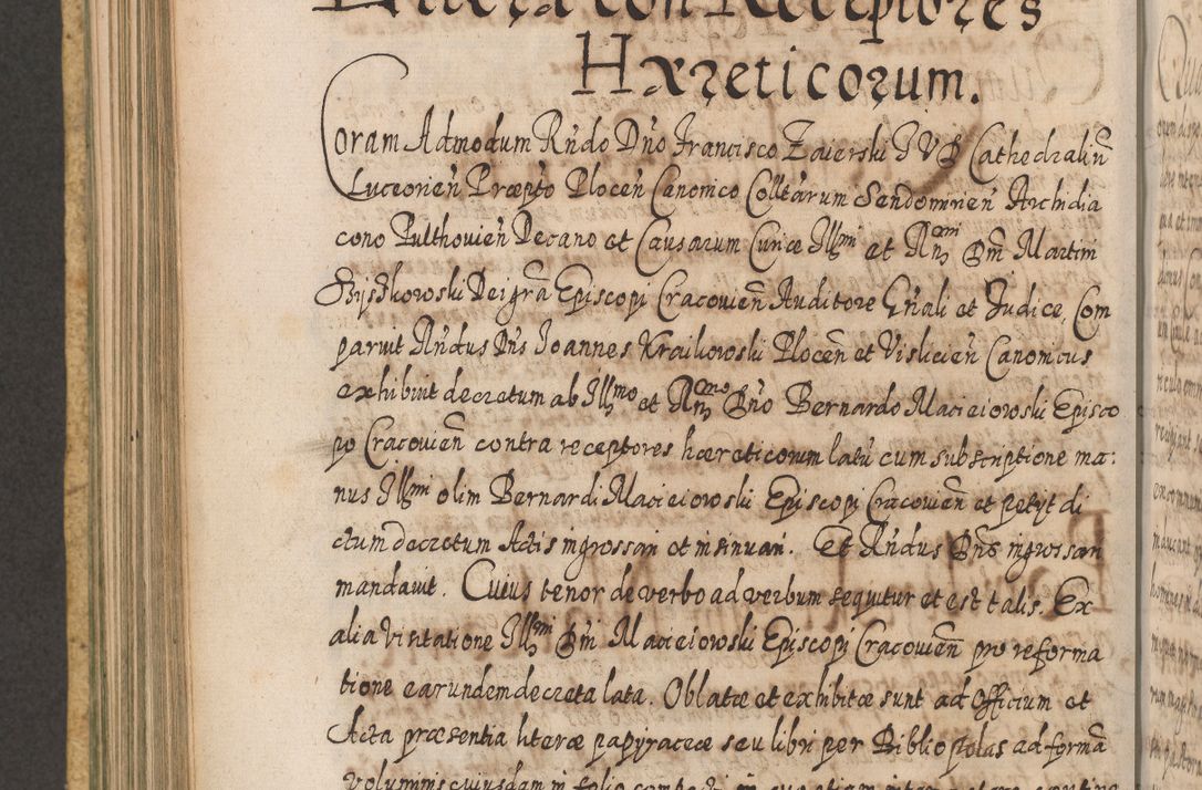 Zdjęcie nr 563 dla obiektu archiwalnego: Acta actorum, causarum spiritualium, civilium, criminalium, obligationum, cessionum, decimarum, testamentorum R. D. Martini Szyszkowski, episcopi Cracoviensis, ducis Severiensis in annis 1617 - 1619. Tomus primus.