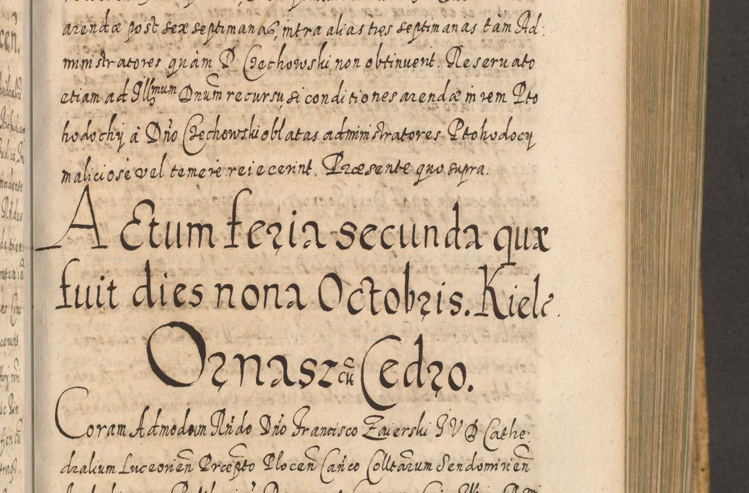 Zdjęcie nr 416 dla obiektu archiwalnego: Acta actorum, causarum spiritualium, civilium, criminalium, obligationum, cessionum, decimarum, testamentorum R. D. Martini Szyszkowski, episcopi Cracoviensis, ducis Severiensis in annis 1617 - 1619. Tomus primus.