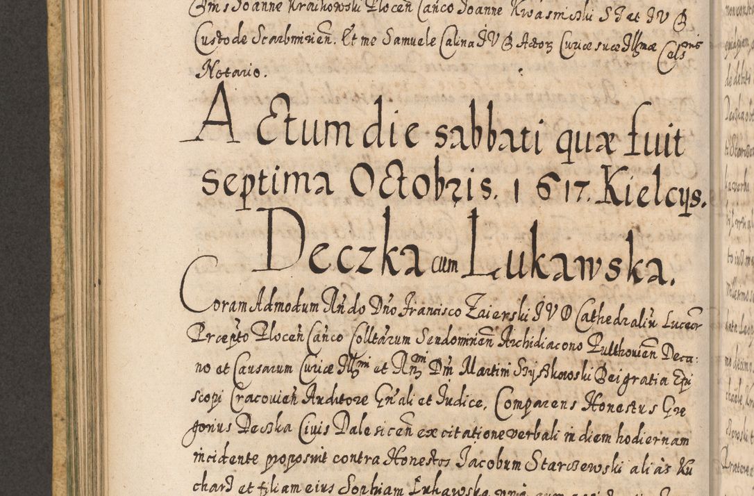 Zdjęcie nr 411 dla obiektu archiwalnego: Acta actorum, causarum spiritualium, civilium, criminalium, obligationum, cessionum, decimarum, testamentorum R. D. Martini Szyszkowski, episcopi Cracoviensis, ducis Severiensis in annis 1617 - 1619. Tomus primus.