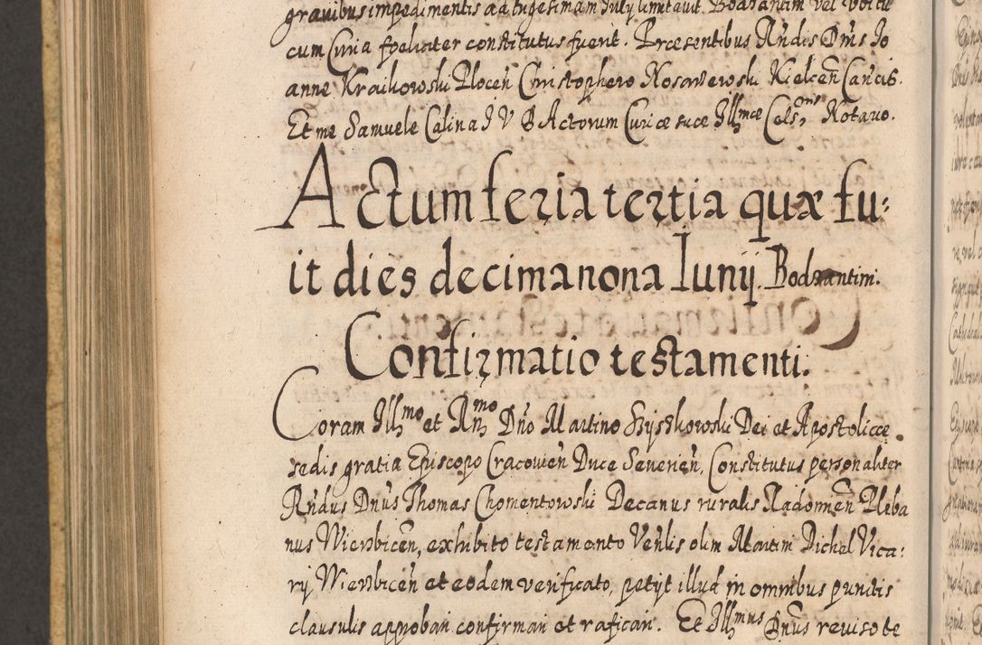 Zdjęcie nr 795 dla obiektu archiwalnego: Acta actorum, causarum spiritualium, civilium, criminalium, obligationum, cessionum, decimarum, testamentorum R. D. Martini Szyszkowski, episcopi Cracoviensis, ducis Severiensis in annis 1617 - 1619. Tomus primus.
