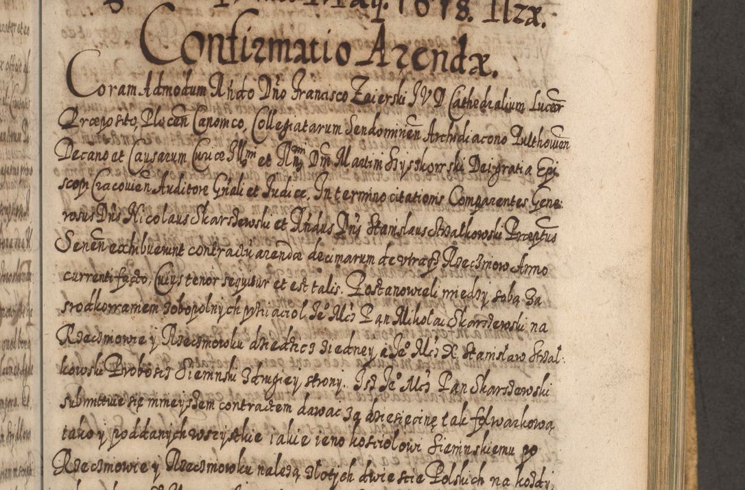 Zdjęcie nr 754 dla obiektu archiwalnego: Acta actorum, causarum spiritualium, civilium, criminalium, obligationum, cessionum, decimarum, testamentorum R. D. Martini Szyszkowski, episcopi Cracoviensis, ducis Severiensis in annis 1617 - 1619. Tomus primus.
