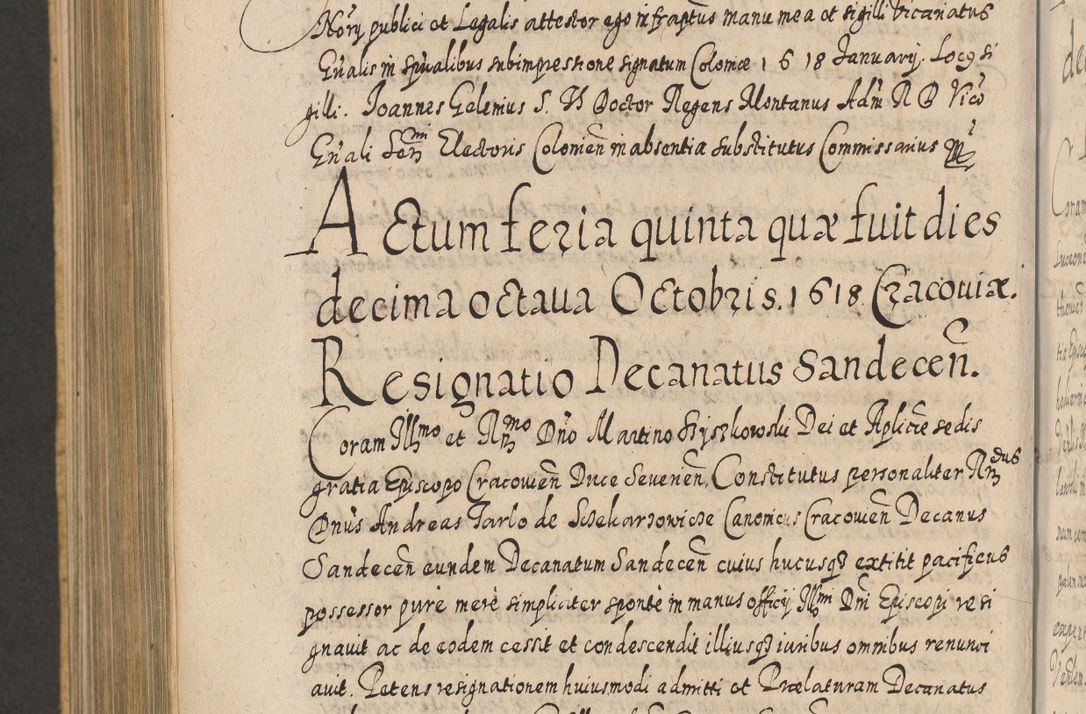 Zdjęcie nr 1010 dla obiektu archiwalnego: Acta actorum, causarum spiritualium, civilium, criminalium, obligationum, cessionum, decimarum, testamentorum R. D. Martini Szyszkowski, episcopi Cracoviensis, ducis Severiensis in annis 1617 - 1619. Tomus primus.