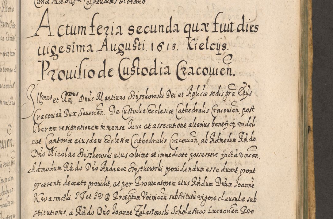 Zdjęcie nr 985 dla obiektu archiwalnego: Acta actorum, causarum spiritualium, civilium, criminalium, obligationum, cessionum, decimarum, testamentorum R. D. Martini Szyszkowski, episcopi Cracoviensis, ducis Severiensis in annis 1617 - 1619. Tomus primus.
