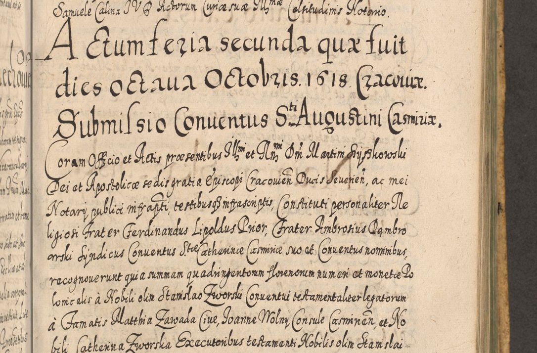 Zdjęcie nr 977 dla obiektu archiwalnego: Acta actorum, causarum spiritualium, civilium, criminalium, obligationum, cessionum, decimarum, testamentorum R. D. Martini Szyszkowski, episcopi Cracoviensis, ducis Severiensis in annis 1617 - 1619. Tomus primus.