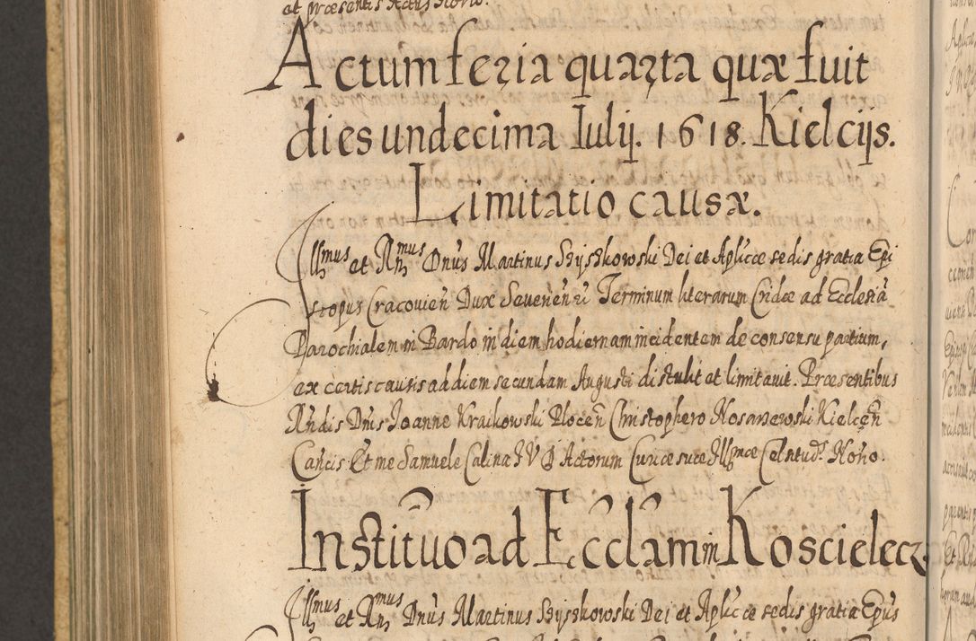 Zdjęcie nr 825 dla obiektu archiwalnego: Acta actorum, causarum spiritualium, civilium, criminalium, obligationum, cessionum, decimarum, testamentorum R. D. Martini Szyszkowski, episcopi Cracoviensis, ducis Severiensis in annis 1617 - 1619. Tomus primus.