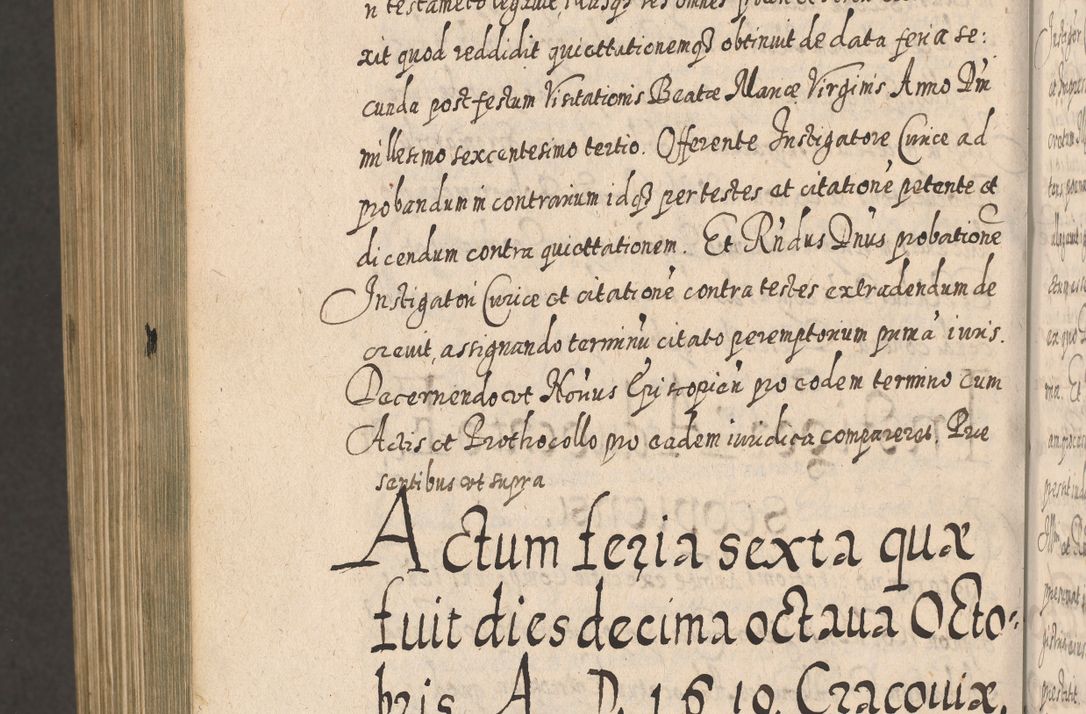 Zdjęcie nr 1591 dla obiektu archiwalnego: Acta actorum, causarum spiritualium, civilium, criminalium, obligationum, cessionum, decimarum, testamentorum R. D. Martini Szyszkowski, episcopi Cracoviensis, ducis Severiensis in annis 1617 - 1619. Tomus primus.