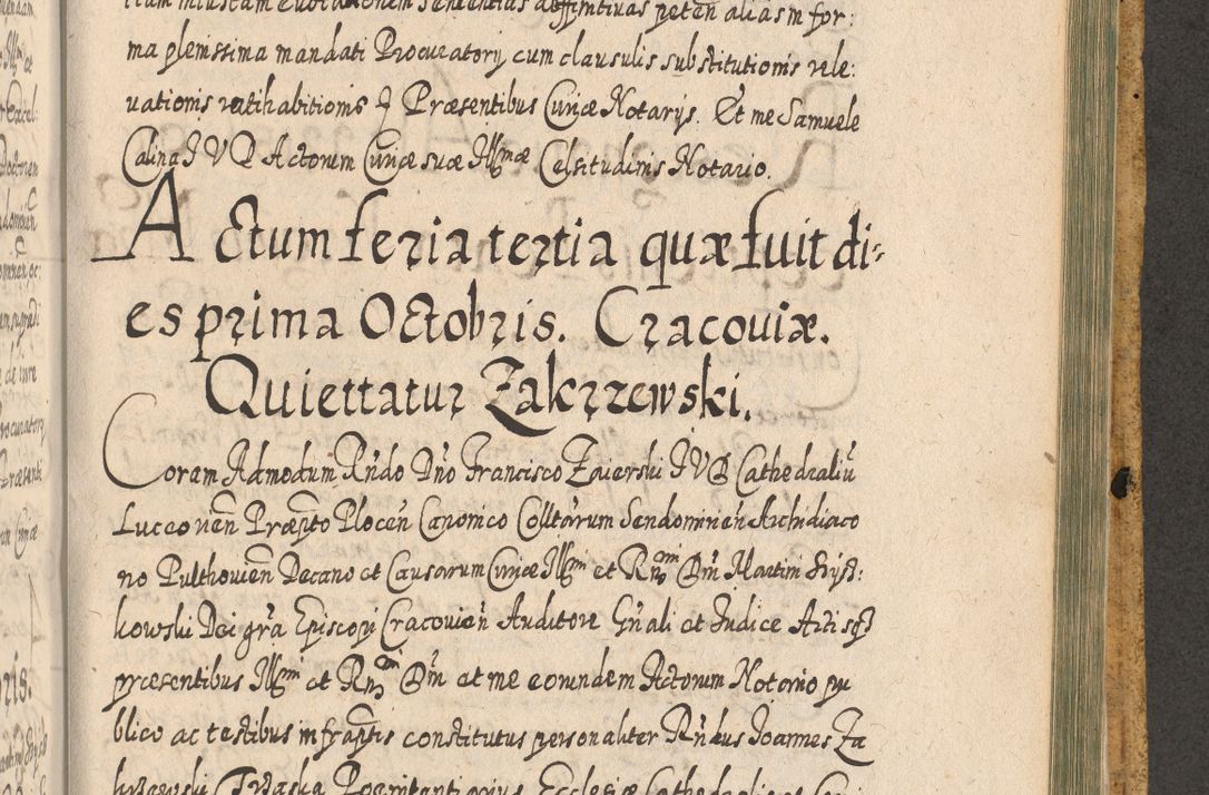 Zdjęcie nr 1530 dla obiektu archiwalnego: Acta actorum, causarum spiritualium, civilium, criminalium, obligationum, cessionum, decimarum, testamentorum R. D. Martini Szyszkowski, episcopi Cracoviensis, ducis Severiensis in annis 1617 - 1619. Tomus primus.