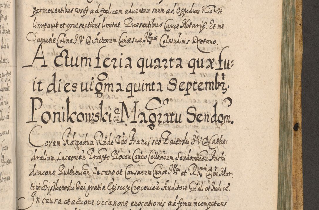 Zdjęcie nr 1524 dla obiektu archiwalnego: Acta actorum, causarum spiritualium, civilium, criminalium, obligationum, cessionum, decimarum, testamentorum R. D. Martini Szyszkowski, episcopi Cracoviensis, ducis Severiensis in annis 1617 - 1619. Tomus primus.