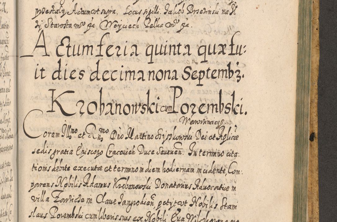 Zdjęcie nr 1518 dla obiektu archiwalnego: Acta actorum, causarum spiritualium, civilium, criminalium, obligationum, cessionum, decimarum, testamentorum R. D. Martini Szyszkowski, episcopi Cracoviensis, ducis Severiensis in annis 1617 - 1619. Tomus primus.