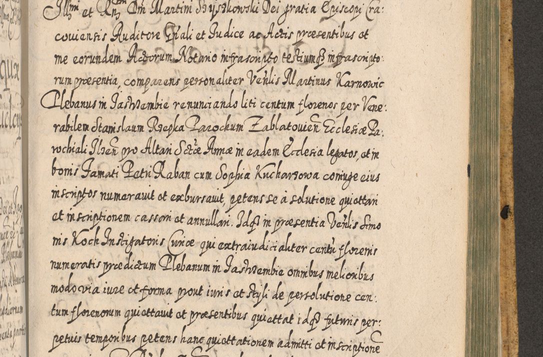 Zdjęcie nr 1456 dla obiektu archiwalnego: Acta actorum, causarum spiritualium, civilium, criminalium, obligationum, cessionum, decimarum, testamentorum R. D. Martini Szyszkowski, episcopi Cracoviensis, ducis Severiensis in annis 1617 - 1619. Tomus primus.